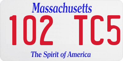 MA license plate 102TC5