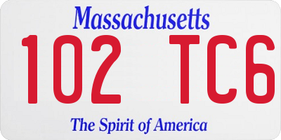 MA license plate 102TC6