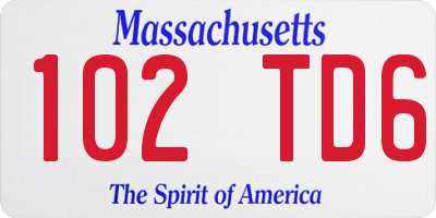 MA license plate 102TD6