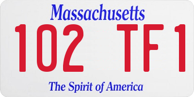 MA license plate 102TF1