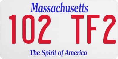 MA license plate 102TF2