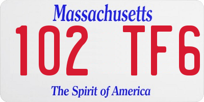 MA license plate 102TF6