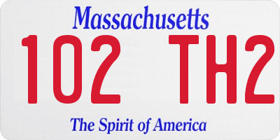 MA license plate 102TH2