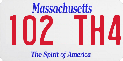MA license plate 102TH4