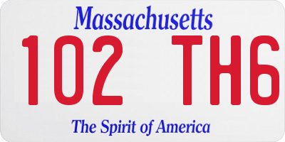 MA license plate 102TH6