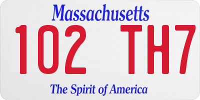 MA license plate 102TH7