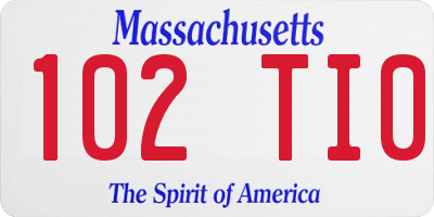 MA license plate 102TI0