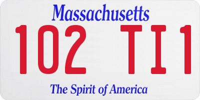 MA license plate 102TI1