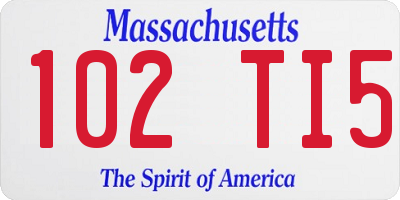 MA license plate 102TI5