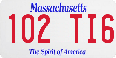 MA license plate 102TI6