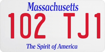 MA license plate 102TJ1