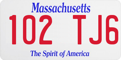 MA license plate 102TJ6