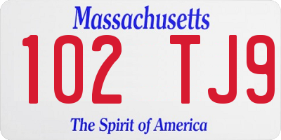 MA license plate 102TJ9