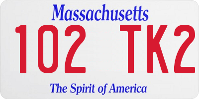 MA license plate 102TK2
