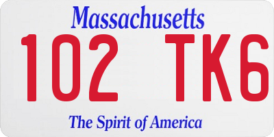 MA license plate 102TK6