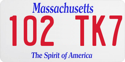 MA license plate 102TK7