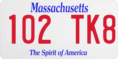 MA license plate 102TK8