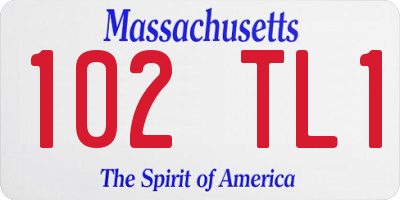 MA license plate 102TL1