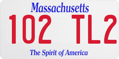 MA license plate 102TL2