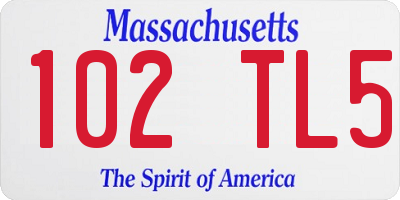 MA license plate 102TL5