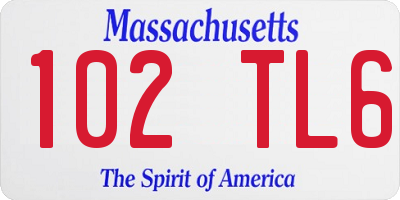 MA license plate 102TL6