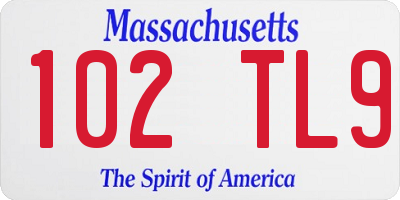 MA license plate 102TL9