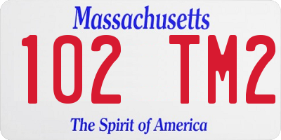 MA license plate 102TM2