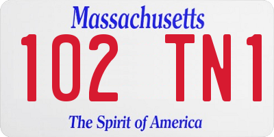 MA license plate 102TN1
