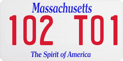 MA license plate 102TO1