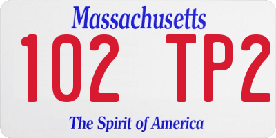 MA license plate 102TP2