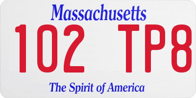 MA license plate 102TP8