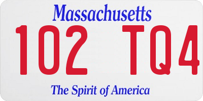 MA license plate 102TQ4