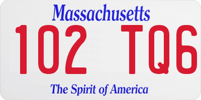 MA license plate 102TQ6