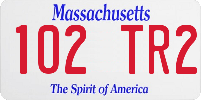 MA license plate 102TR2