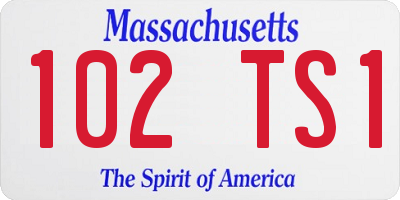 MA license plate 102TS1