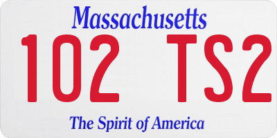 MA license plate 102TS2