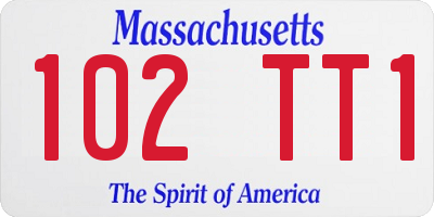 MA license plate 102TT1