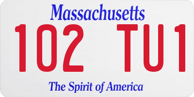 MA license plate 102TU1