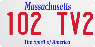 MA license plate 102TV2