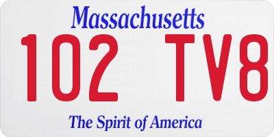 MA license plate 102TV8