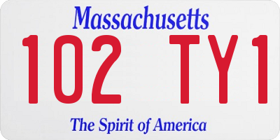 MA license plate 102TY1