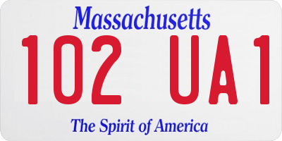 MA license plate 102UA1