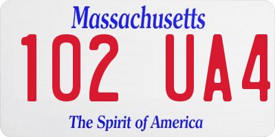 MA license plate 102UA4