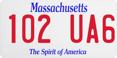MA license plate 102UA6