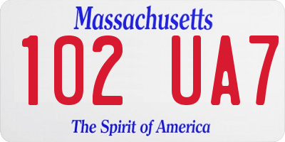 MA license plate 102UA7