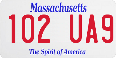 MA license plate 102UA9