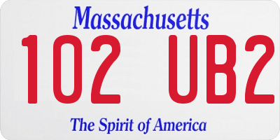 MA license plate 102UB2