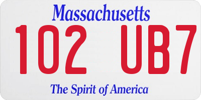 MA license plate 102UB7