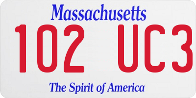MA license plate 102UC3