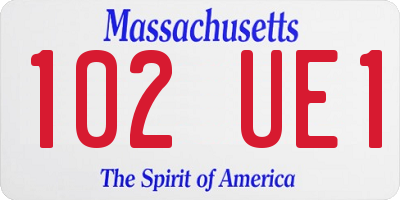 MA license plate 102UE1